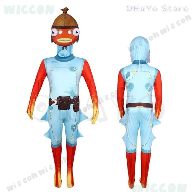 Game Skin Outfit Fortnitte Cosplay Fishstick Omega Jumpsuit Black Knight Costume Carnival Adults Kids Halloween Roleplay