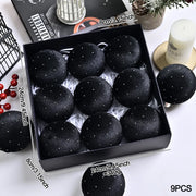8cm 9pcs Silk Velvet Christmas Ball Ornaments Luxury Dot Christmas Tree Party Decoration Set Christmas Spheres Pendant 2025 New