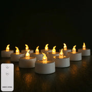 Flameless Flickering LED Tea Lights with Remote Control 200+Hour Electronic Candles for Votive Wedding Christmas Halloween Decor