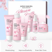 Sakura Facial Cleaner Korean Face Serum Anti Acne Peeling Gel Moisturize Fade Dark Circles Eye Cream Skin Care Set women gift
