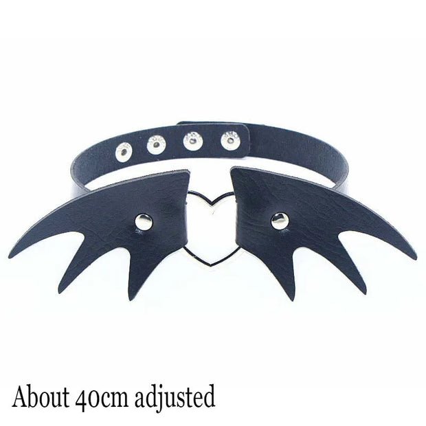 New Sexy Harajuku PU Leather Chain Heart Pendant Necklaces Women Men Punk Neck Gothic Black Pink Choker Necklace Cool Collar