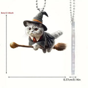 Christmas Modern Home Decoration,Car Pendant Hanging Ornament2d Acrylic Funny Cat Christmas Tree Ornament Cat Acrylic Ornament