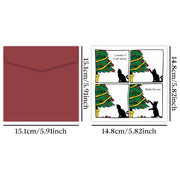 1PC Funny Cat Christmas Card for Cat Lover,Humorous Christmas Greeting Card for Friends Husband Wife,Naughty Cat Christmas Gifts