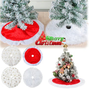 Mini Christmas Tree Skirt Xmas Tree Skirt Miniature Christmas Skirt Decor for Xmas New Year Holiday Party Home Ornaments