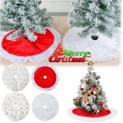 Mini Christmas Tree Skirt Xmas Tree Skirt Miniature Christmas Skirt Decor for Xmas New Year Holiday Party Home Ornaments