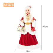Christmas Tree Decor Sequin Mrs Claus Figurines Home Decoration Christmas Holiday Collection 48CM Standing Grandma Santa Claus