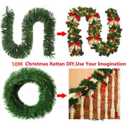 Christmas Garland Decoration,Artificial Pine Garland Decor for Outdoor Indoor Green Greenery Fireplaces Holiday Party Decoration