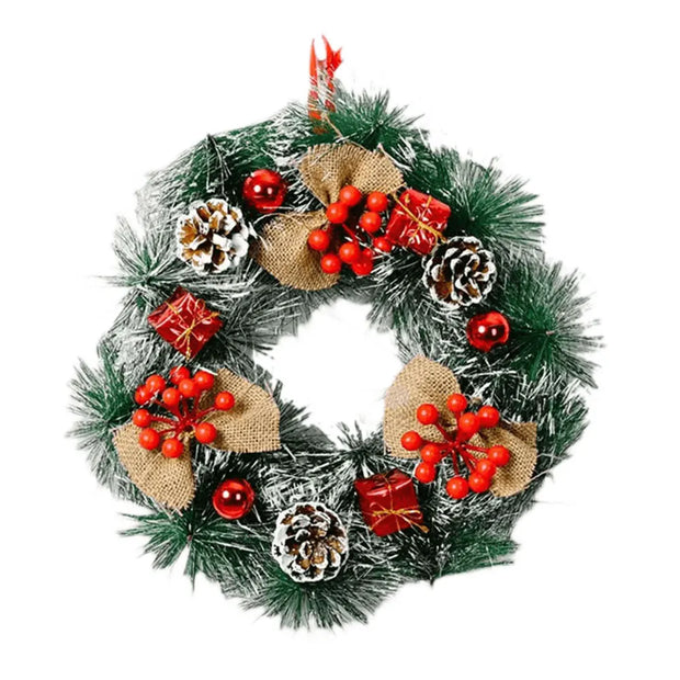 Christmas Hanging Decorations Versatile PVC Door Decor Wreaths Bow/Berry/Santa/Reindeer Artificial Wreaths Home New Years Gifts