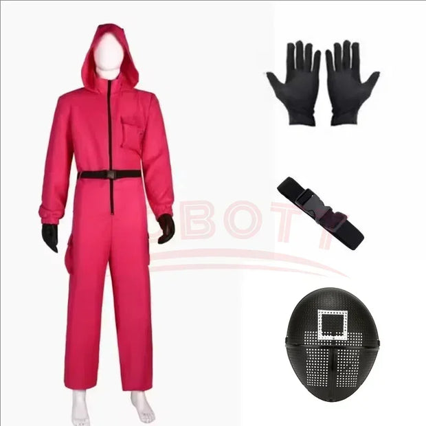 TV Game Red Calamari Game Jumpsuit Cosplay Party Tracksuit Outfits Mask Props Role Play Classic Costume From Ko New 2025