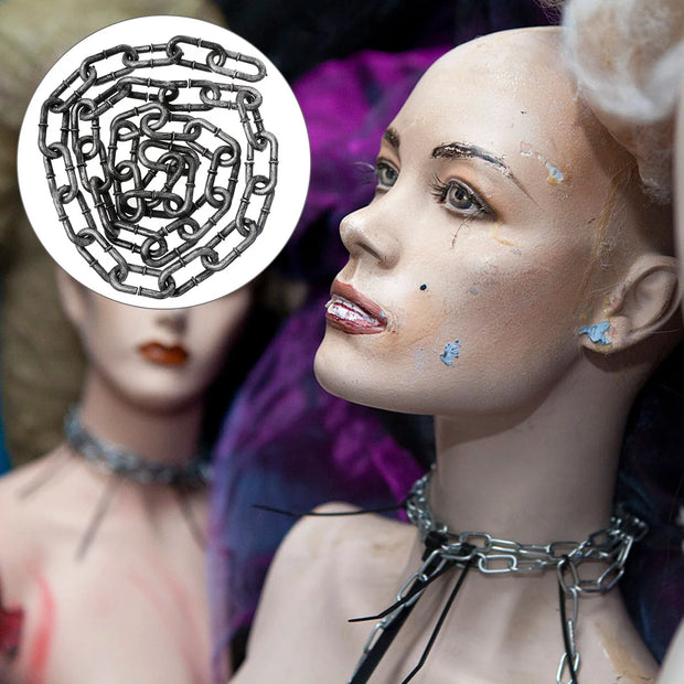 Halloween Simulation Iron Chain Prop Decorative Chain for Halloween Party Men Women Fashion Jewelry Necklace Basic Punk Style