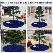 47.5in Christmas Tree Skirt Blue Christmas Tree Skirt Round Xmas Tree Skirt Decorations Exquisite Shiny Tree Skirt Party Favors