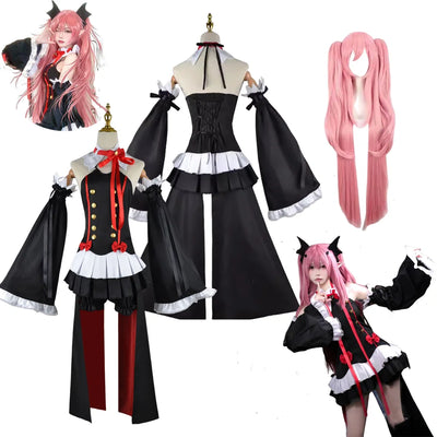 Seraph Of The End Owari no Seraph Krul Tepes Cosplay Costume Uniform Wig Cosplay Anime Witch Vampire Halloween Costume For Women