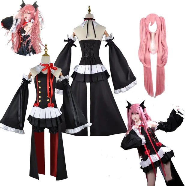 Seraph Of The End Owari no Seraph Krul Tepes Cosplay Costume Uniform Wig Cosplay Anime Witch Vampire Halloween Costume For Women