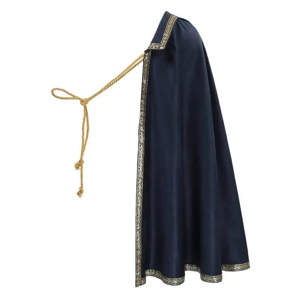 DAZCOS Medieval Tudor Cape Renaissance Cavalier Half Shoulder Shawl Black Hooded Shrug Ranger's Cloak LARP Costume Halloween