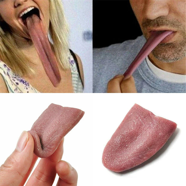 Steel Needle Tongue Piercing Magician Props Halloween Fool's Day Trickery Toys Fake Simulation Magic Realistic Fake Tongue Prank