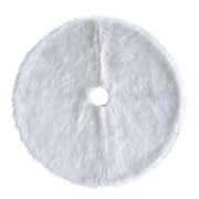 78/90Cm Christmas Tree Skirt White Plush Christmas Tree Foot Carpet Snowflake Faux Fur Christmas Tree Base Cover Decoration Home