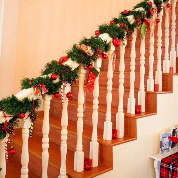 Christmas Garland Decoration,Artificial Pine Garland Decor for Outdoor Indoor Green Greenery Fireplaces Holiday Party Decoration