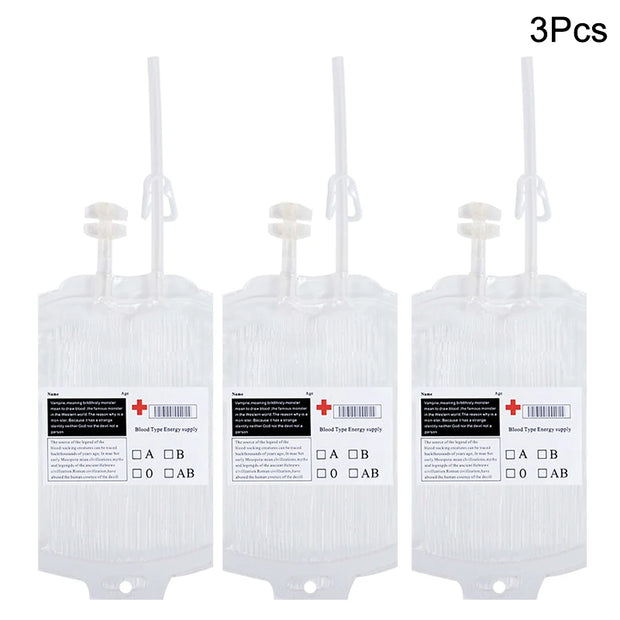 400ml Halloween Blood Bags Alcohol Juice Drinking Bag Halloween Birthday Party Decoration Vampire Cosplay Supplies Horror Props