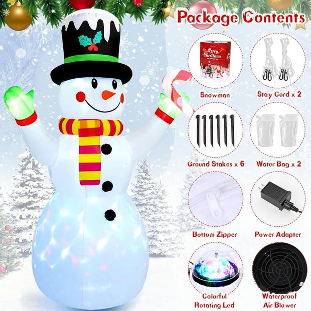 7 FT Christmas Inflatable Outdoor Decoration,Snowman Christmas Inflatable Blow Up Christmas Decorations Outdoor with Built-in C