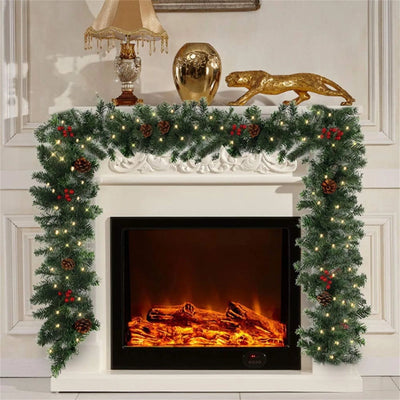 Christmas Decoration Rattan Front Door Hanging Red Berry Branch Fashion Diy Wreath Party Decoration Home Wall Door
