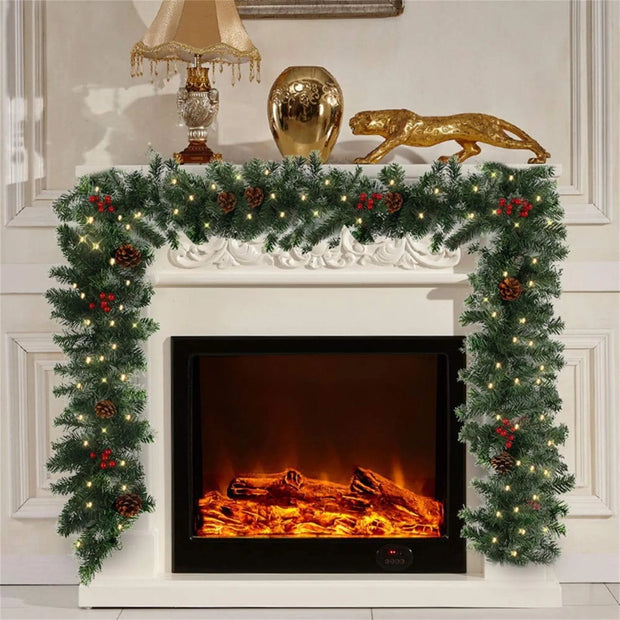 Christmas Decoration Rattan Front Door Hanging Red Berry Branch Fashion Diy Wreath Party Decoration Home Wall Door