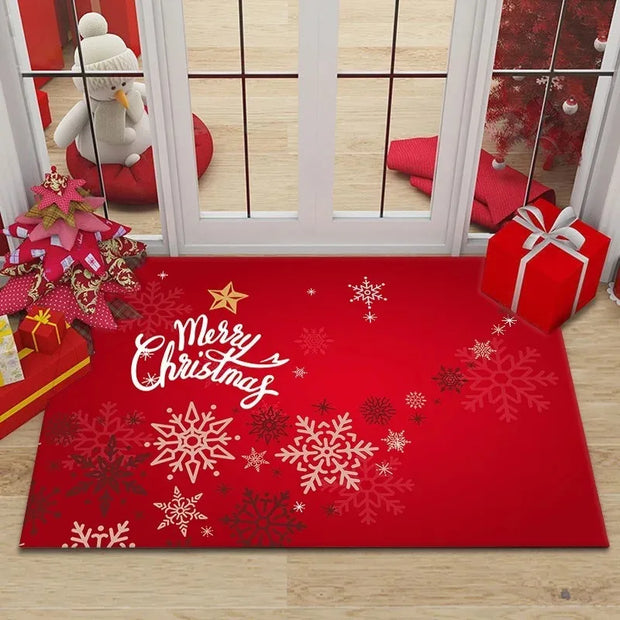 2025Merry Christmas Welcome Doormat Living Room Front Door Entrance Foot Mat Bedroom Bath Rug Christmas Decorations
