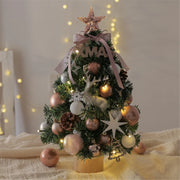 Light Up Small Artificial Christmas Tree, Decorated with Ornament for Home, Festive Ornament Durable and non-toxic PVC