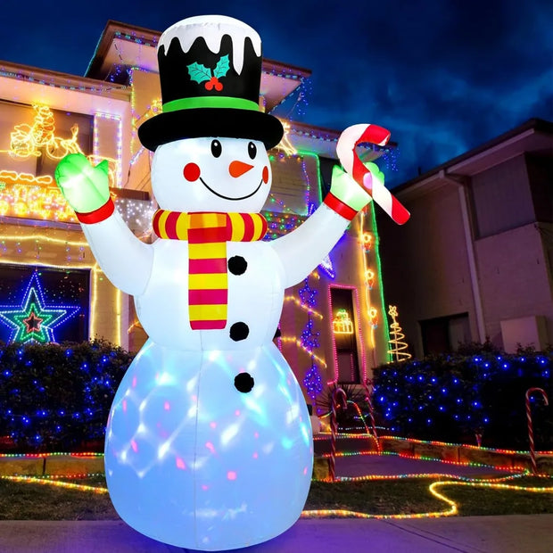 7 FT Christmas Inflatable Outdoor Decoration,Snowman Christmas Inflatable Blow Up Christmas Decorations Outdoor with Built-in C