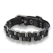 Hip Hop Rock PU Leather Bracelet Men and Women Punk Spikes Rivets Skull Heart Cross Creative Party Bracelet Jewelry Accessories