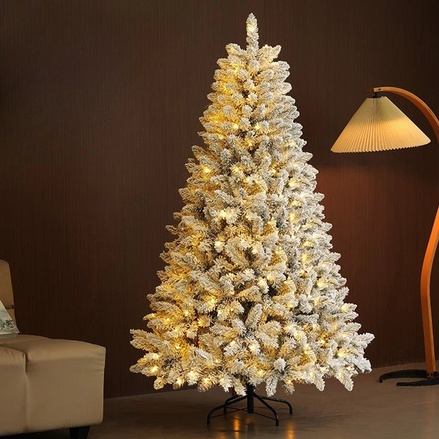 Artificial Christmas Tree PVC Cedar Flocked with LED Lights Christmas Tree 1.2m To 2.7m Christmas Family Atmosphere Decoration