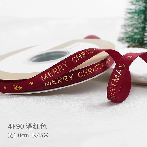 5Yards Christmas Ribbon Printed Christmas Polyester Ribbon For Handmade Design Christma Decoration DIY Cake Bouquet Gift Packing
