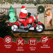 6ft Santa Riding Motorcycle 7 LED Lights Garden Santa Decoration 18W Christmas Garden Atmosphere Inflatable Air Model Decoration