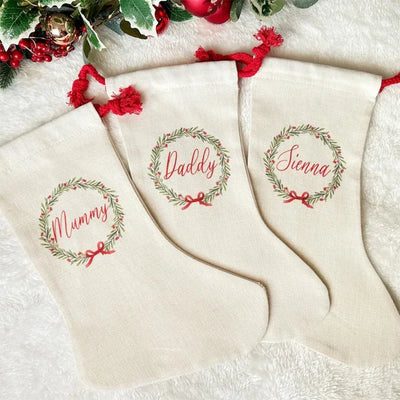 personalised Custom Santa sack Christmas stocking Merry Xmas eve Decoration family Children kid boy girl gift Present Toy Bag