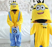 Kids Minions Kigurumi Onesie Cosplay Anime Costume Winter Flannel Kawaii Pajamas Halloween Christmas Clothes