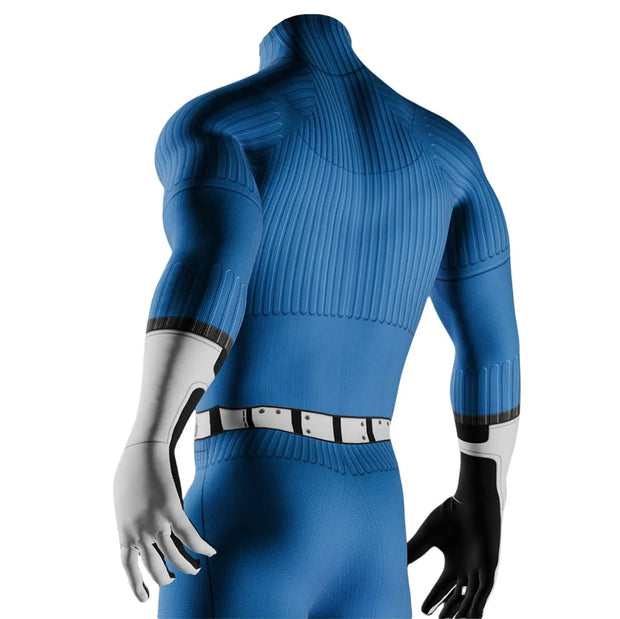 Halloween Adult Fantastic Four Blue Reed Richards Cosplay Costumes Rival Invisible Man Superhero Zentai Bodysuit Party Jumpsuits