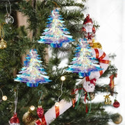 3D Christmas Tree Decorations Shiny Film Ornaments Glitter Christmas DIY  Iridescent Hanging Pendant Party Event Decor Suppliers
