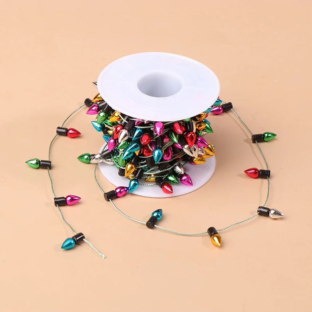 5M/Roll Christmas Garland Colorful Bulbs String Xmas Tree New Year Gift DIY Dollhouse Ornaments Party Supplies Not LED