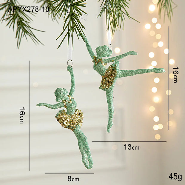 Christmas Decorations Christmas Tree Ornaments Green Butterfly Snowflake Decorations and Home Christmas Party Decorations