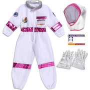 Kids Astronaut Cosplay Costume Nasa Boys Girls Spaceman Pilot Child Halloween Dress Up One-piece Jumpsuit Outfit Party Bodysuit