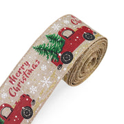 63mm Red Green Christmas Burlap Jute Ribbon Roll Wired Edge Wedding Decoration Gift Packing DIY Sewing Accessories Webbing