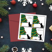 1PC Funny Cat Christmas Card for Cat Lover,Humorous Christmas Greeting Card for Friends Husband Wife,Naughty Cat Christmas Gifts