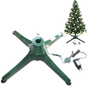 Christmas Tree Stand 360° Rotating Artificial Tree Bracket Electric Outlets Adjustable Universal Christmas Tree Metal Base 2023