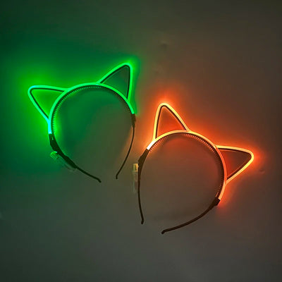 Halloween Christmas Anime Accessory Decorative Headwear Luminous LED Headband Glow Bow Ties Girls Women Cute Gift Headband