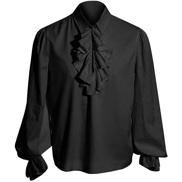 Men's Gothic Costume Set Black Medieval Gentleman Tailcoat Shirt Steampunk Halloween Vampire Cosplay Costume
