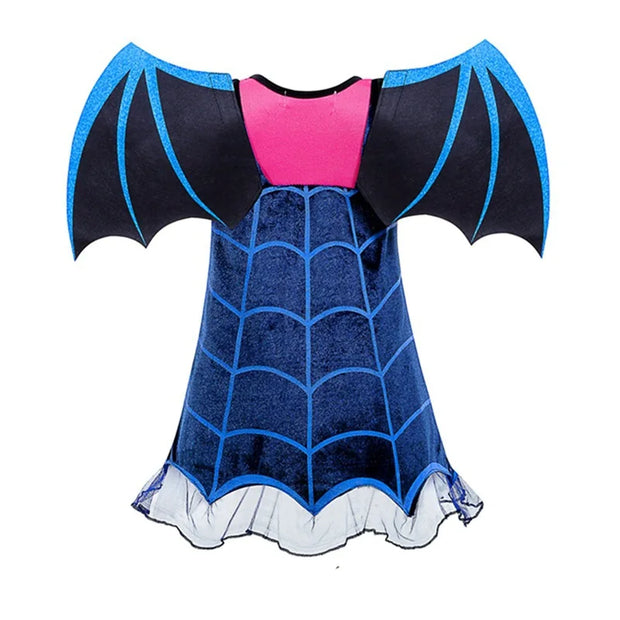 Girls Cosplay Vampirina Princess Dress Kids Charms Dress Up Christmas With Wings Vampire Halloween Costume Child Carnival Party
