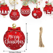 24PCS Christmas Ball Pendant, Wooden Pendant Christmas Decoration, Christmas Party Yard Decoration Set 2025