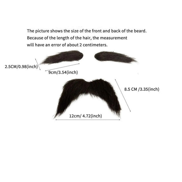 Eyebrows Kits Cosplay Props Decoration Fake Mustache Set Facial Hair for Club Activities Masquerade Costume Party Halloween Male
