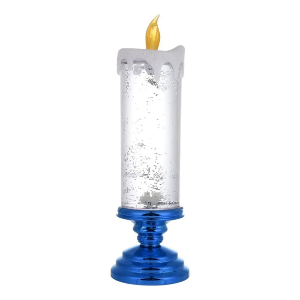 2025 New LED Christmas Candle LED Flameless Candle Light Swirling Glitter Colorful Fantasy Crystal Night Lights Xmas Party Home