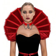 Medieval Gothic Capes s Renaissance Stand Collar Lace Feather Cloak Halloween Vampire Role-playing Dress Up Party Cosplay Props