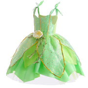 Kid Girls Princess Fairy Costume Tinker Bell Tutu Dress Sleeveless Wing Princess Girl Costume Cosplay Carnival Halloween Party